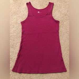 WOMENS GAP BURGUNDY RIBBED TANK TOP SIZE LARGE